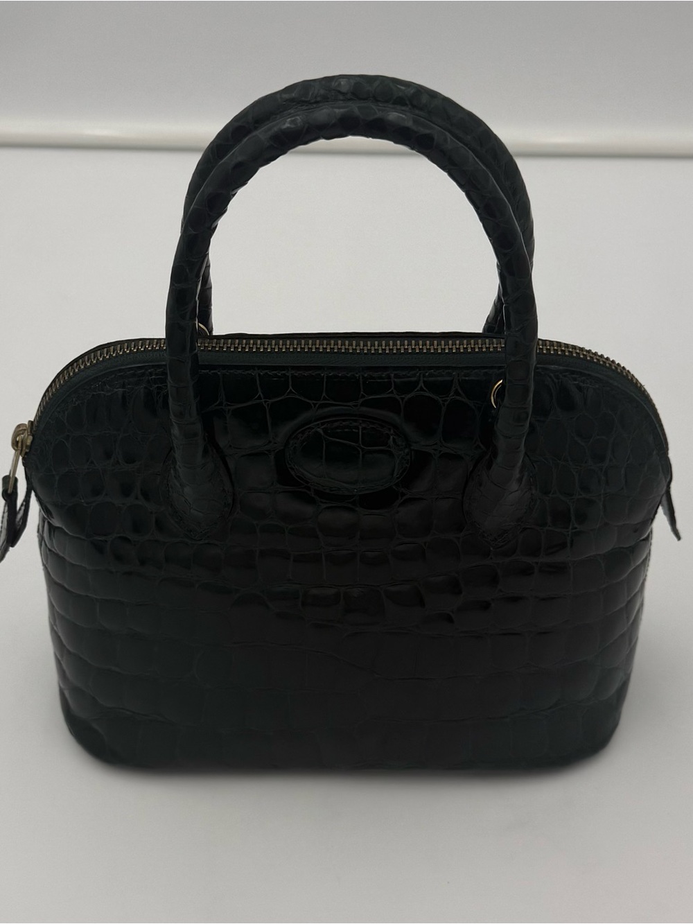 🐊MAURO GOVERNA 1985 PARMA • MINI BUGATTI Bag in Exotic CROCODILE • Made in ITALY - Picture 4 of 16
